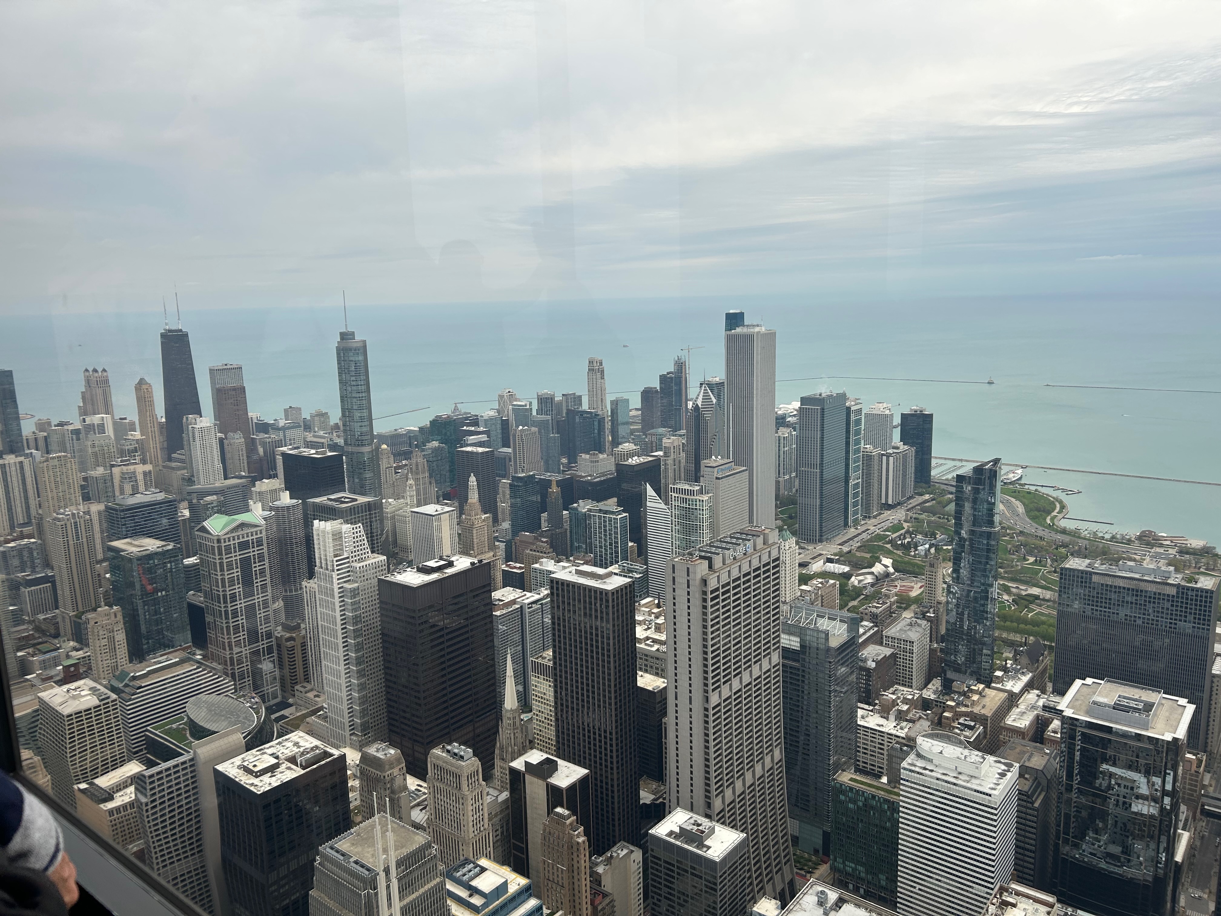 Looking out to the east from the observation deck of Willis Tower